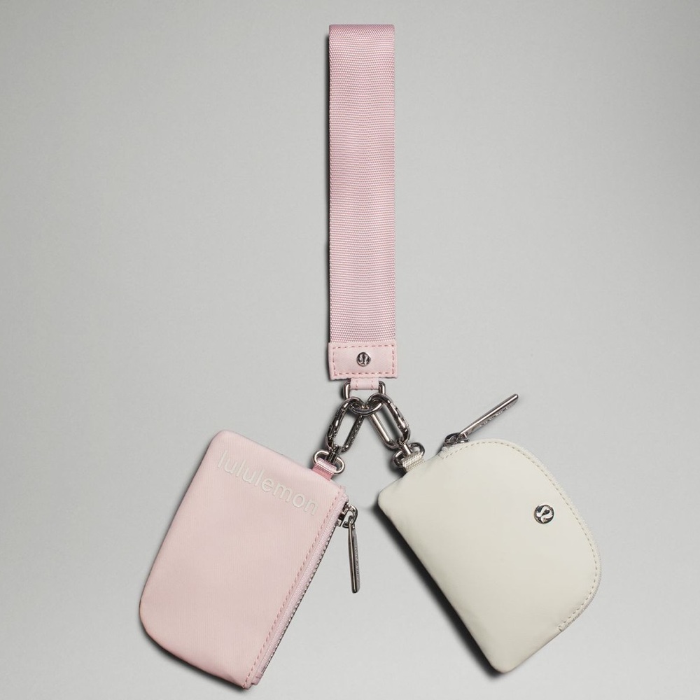 Lululemon Dual Pouch Wristlet Flush Pink & Bone